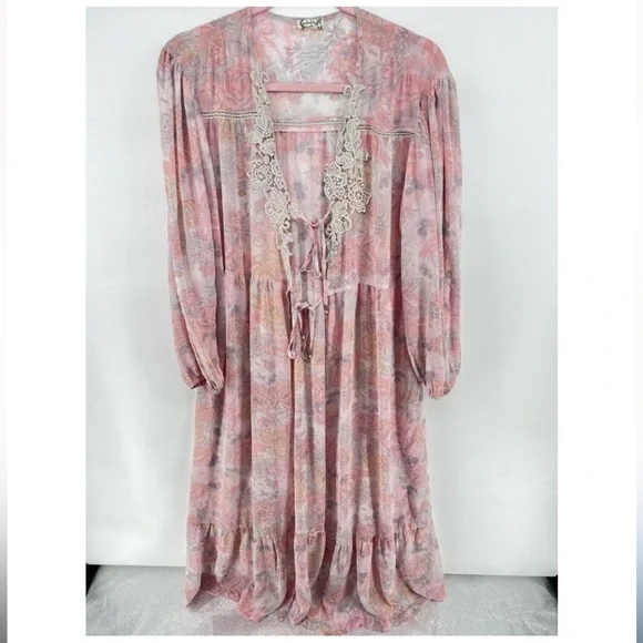 Free people intimately Lace long babydoll robe XS/S - Picture 1 of 3
